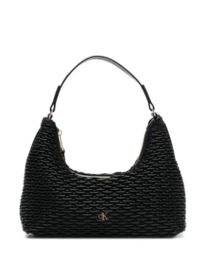 Calvin Klein Pleated Shoulder Bag In White