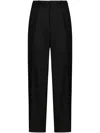 Calvin Klein Pleated Straight Trousers In 黑色