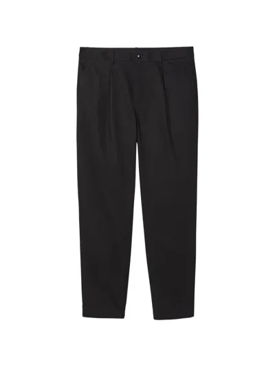 Calvin Klein Pleated Straight-leg Trousers In Black