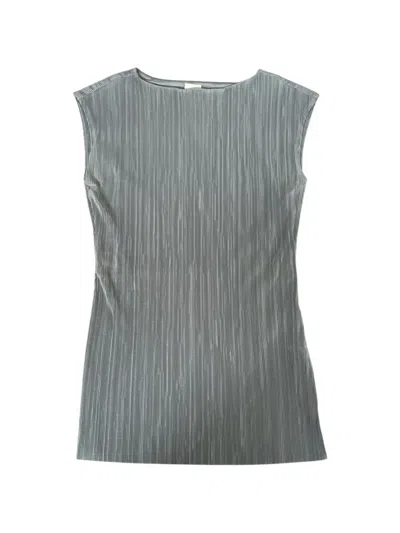 Calvin Klein Pleated Top In Gray