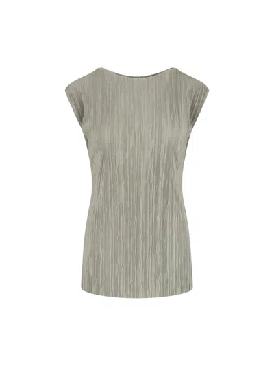 Calvin Klein Pleated Top In Green