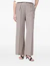 Calvin Klein Ash Grey Trousers In Linen Blend In Gray
