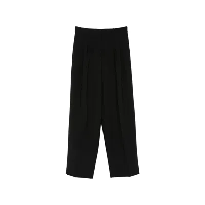Calvin Klein Pleated Wide-leg Trousers In Black