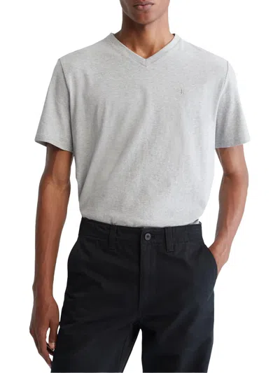Calvin Klein Men's Smooth Cotton Solid V-neck T-shirt In Multi