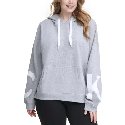 Calvin Klein Plus Performance Womens Sweatshirt Comfy Hoodie In Multi