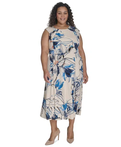 Calvin Klein Plus Size Asymmetric-accent Midi Dress