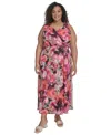 Calvin Klein Plus Size Floral-print Maxi Dress In Hibiscus Multi