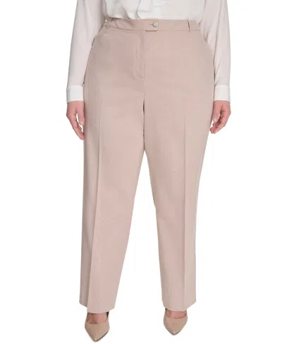 Calvin Klein Plus Size High-rise Wide-leg Pants In Pink