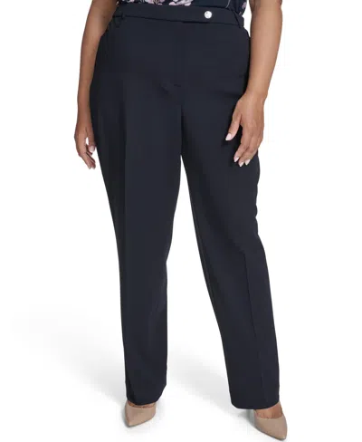 Calvin Klein Plus Size High Waist Modern Fit Pants In Blue