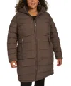 Calvin Klein Plus Size Hooded Zip-front Puffer Coat In Mulch