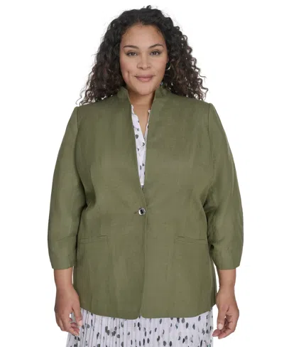 Calvin Klein Plus Size Linen-blend Blazer