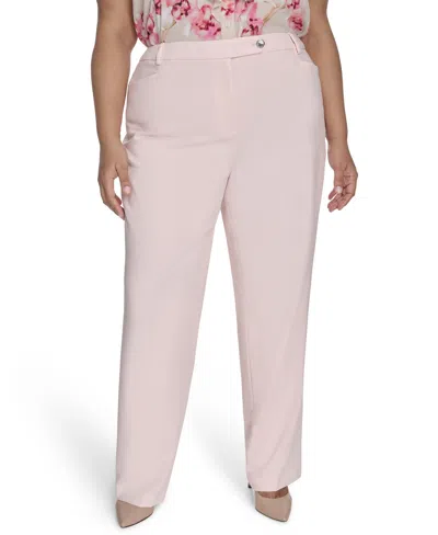Calvin Klein Plus Size Modern Fit Mid-rise Straight Pants In Parfait