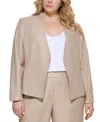 Calvin Klein Herringbone Linen Trousers In Wheat,cream