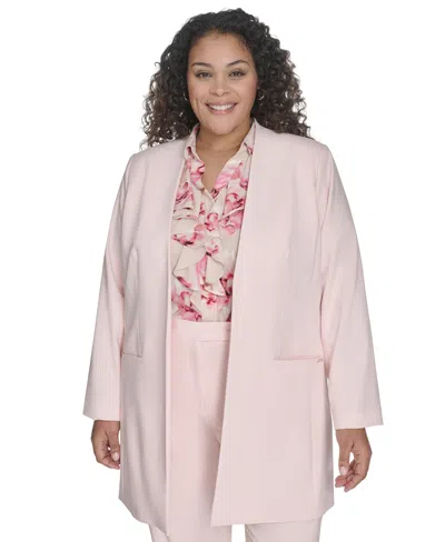 Calvin Klein Plus Size Open-front Topper Jacket In Parfait