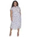 Calvin Klein Plus Size Pleated Dot-print Skirt