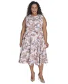 Calvin Klein Plus Size Printed Sleeveless Midi Dress