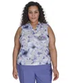 CALVIN KLEIN PLUS SIZE PRINTED V-NECK SLEEVELESS TOP