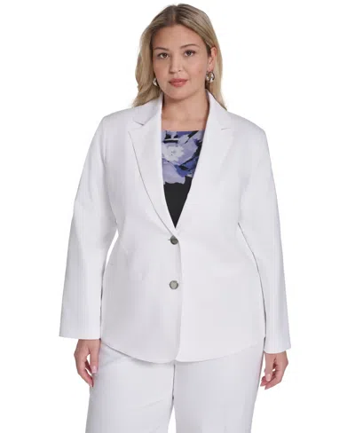 Calvin Klein Plus Size Two-button Jacket In White