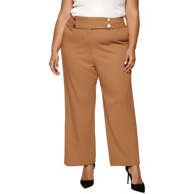 Calvin Klein Plus Whitney Womens Solid Polyester Dress Pants