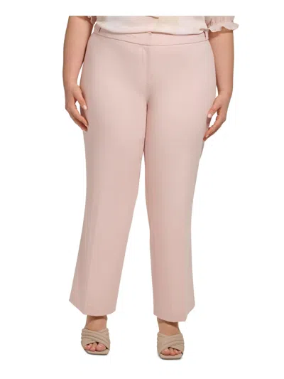 Calvin Klein Plus Womens Crepe Ankle Pants In Pink