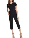 Calvin Klein Plus Womens Cropped Tulip Sleeve Jumpsuit In Black