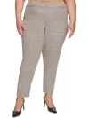 Calvin Klein Plus Womens High Rise Stretch Ankle Pants In Multi