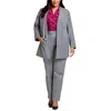 Calvin Klein Plus Womens Pinstripe Polyester Collarless Blazer
