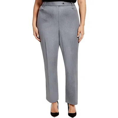 Calvin Klein Plus Womens Pinstripe Polyester Wide Leg Pants