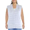 Calvin Klein Plus Womens Printed Polyester Shell In White