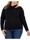 CALVIN KLEIN PLUS WOMENS SEQUINED MOCK NECK PULLOVER SWEATER