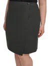 Calvin Klein Plus Womens Short Printed Mini Skirt In Black