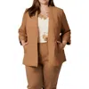 Calvin Klein Plus Womens Solid Rayon Open-front Blazer