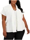 Calvin Klein Plus Womens Solid Vest In White