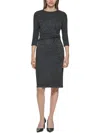 CALVIN KLEIN PLUS WOMENS TWIST FRONT LONG MAXI DRESS