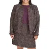 Calvin Klein Plus Womens Woven Tweed Open-front Blazer In Multi