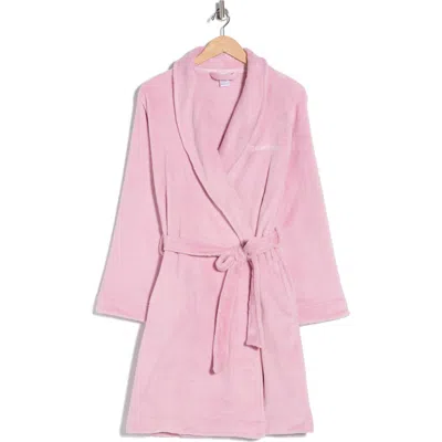 Calvin Klein Plush Robe In Pink