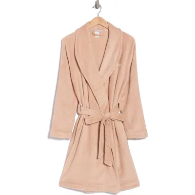Calvin Klein Plush Robe In Brown