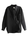 Calvin Klein Pocket Draped Shirt In Black