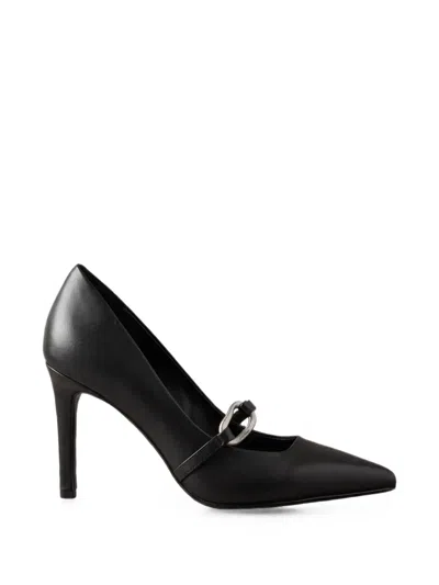 Calvin Klein Pointed-toe Buckled Pumps In Black