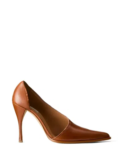 Calvin Klein Pointed-toe D'orsay Pumps In Brown