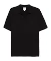 Calvin Klein Logo-patch Cotton Polo Shirt In Black