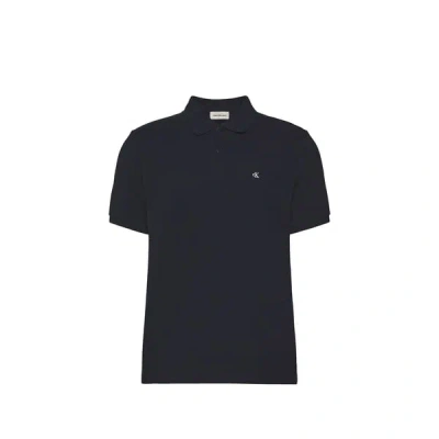 Calvin Klein Polo Manches Courtes En Coton In Black