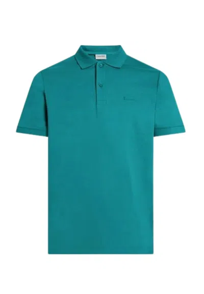 Calvin Klein Polo Smmoth Cotton Slim Polo In Green