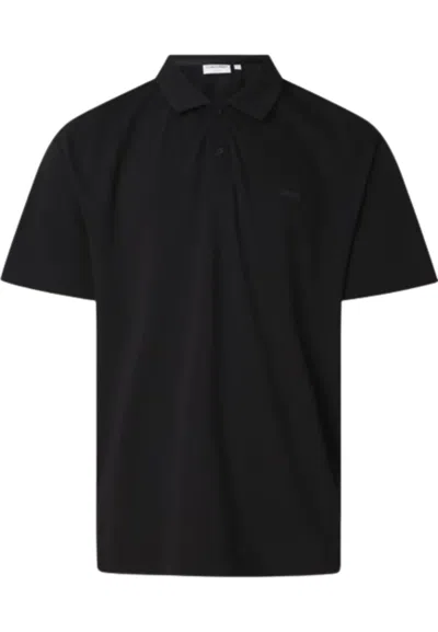Calvin Klein Polo Soft Ottoman Logo Collar Polo In Nero