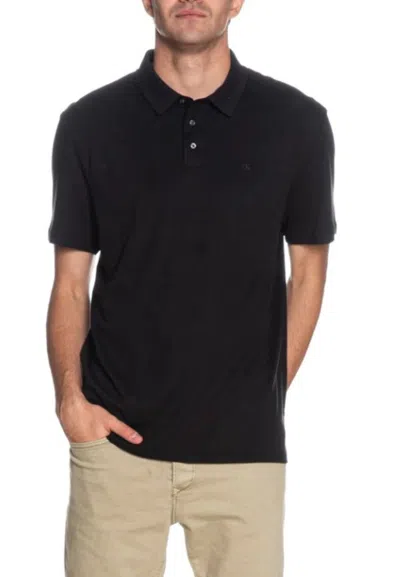 Calvin Klein Polo Ss Supima Chest Emb Polo In Black