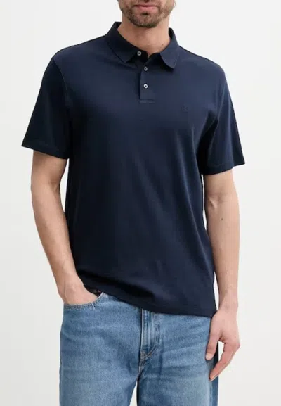 Calvin Klein Polo Ss Supima Chest Emb Polo In Blue