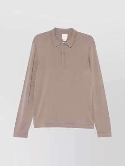 CALVIN KLEIN POLO SWEATER IN SILK AND MERINO WOOL