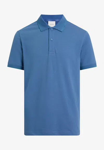 Calvin Klein Polo Thermo Tech Pique Slim Polo In Blue