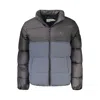 Calvin Klein Blue Polyester Men Jacket In Gray