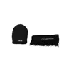 Calvin Klein Chic Monochrome Scarf And Cap Ensemble In Black